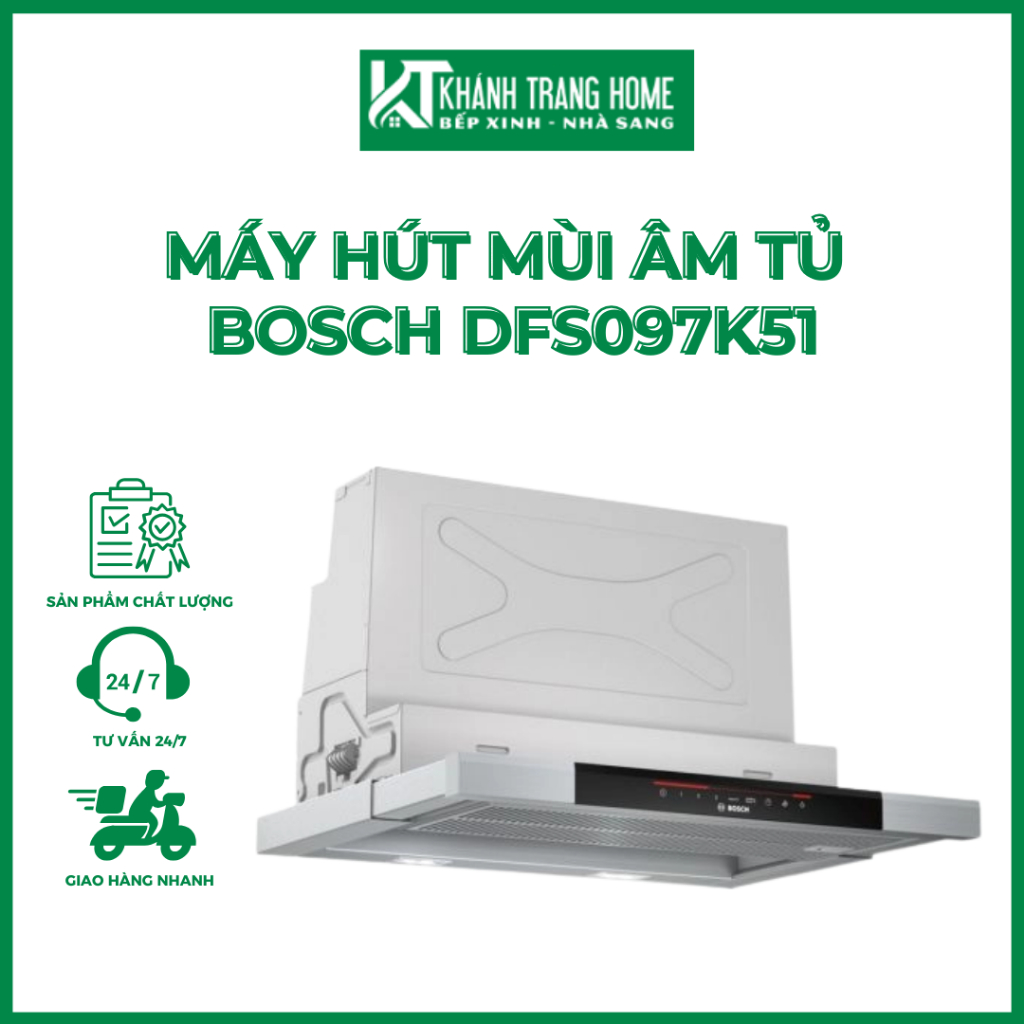 Máy hút mùi âm tủ BOSCH DFS097K51 Series 8 chất liệu thép không gỉ cao cấp - Khánh Trang Home