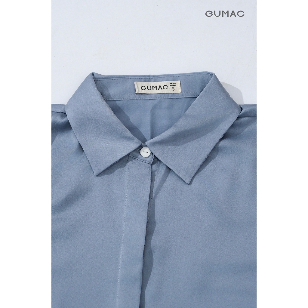 Áo Sơ Mi Nữ GUMAC - Công Sở Tay Ngắn Nẹp Đôi Giấu Nút Lai Lật Đứng Form Chất Lụa Dày Dặn Cao Cấp LAF0339  | BigBuy360 - bigbuy360.vn