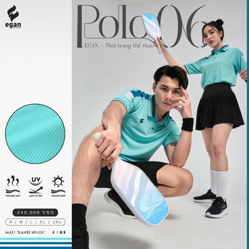 Áo Polo đa năng Egan 06 màu xanh ngọc chất vải mềm mịn APL-EGA6