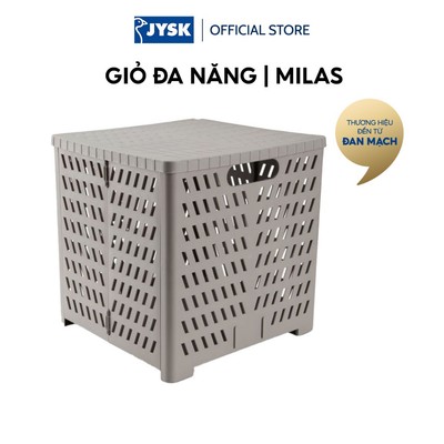 Giỏ đa năng | JYSK MILAS | nhựa PP | xám | R28xD30xC30cm