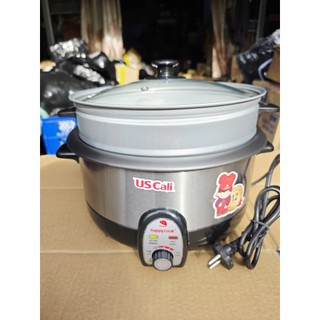 Nồi lẩu hấp điện đa năng 2 tầng , nồi lẩu điện mishio mk112 5l 1200w bảo hành 12 tháng