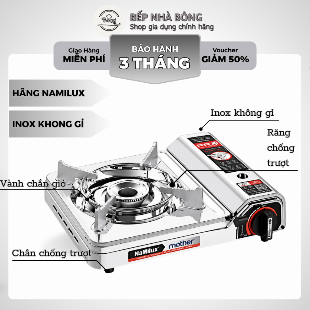 Bếp gas mini Namilux Mother chính hãng, bếp ga gia đình