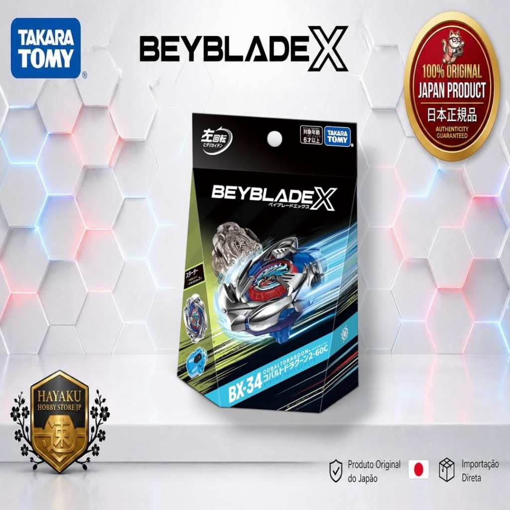 [ BX-34 Starter Cobalt Dragoon ] — TAKARA TOMY (JAPAN ORIGINAL EDITION)   PERFORMANCE & AUTHENTICITY
