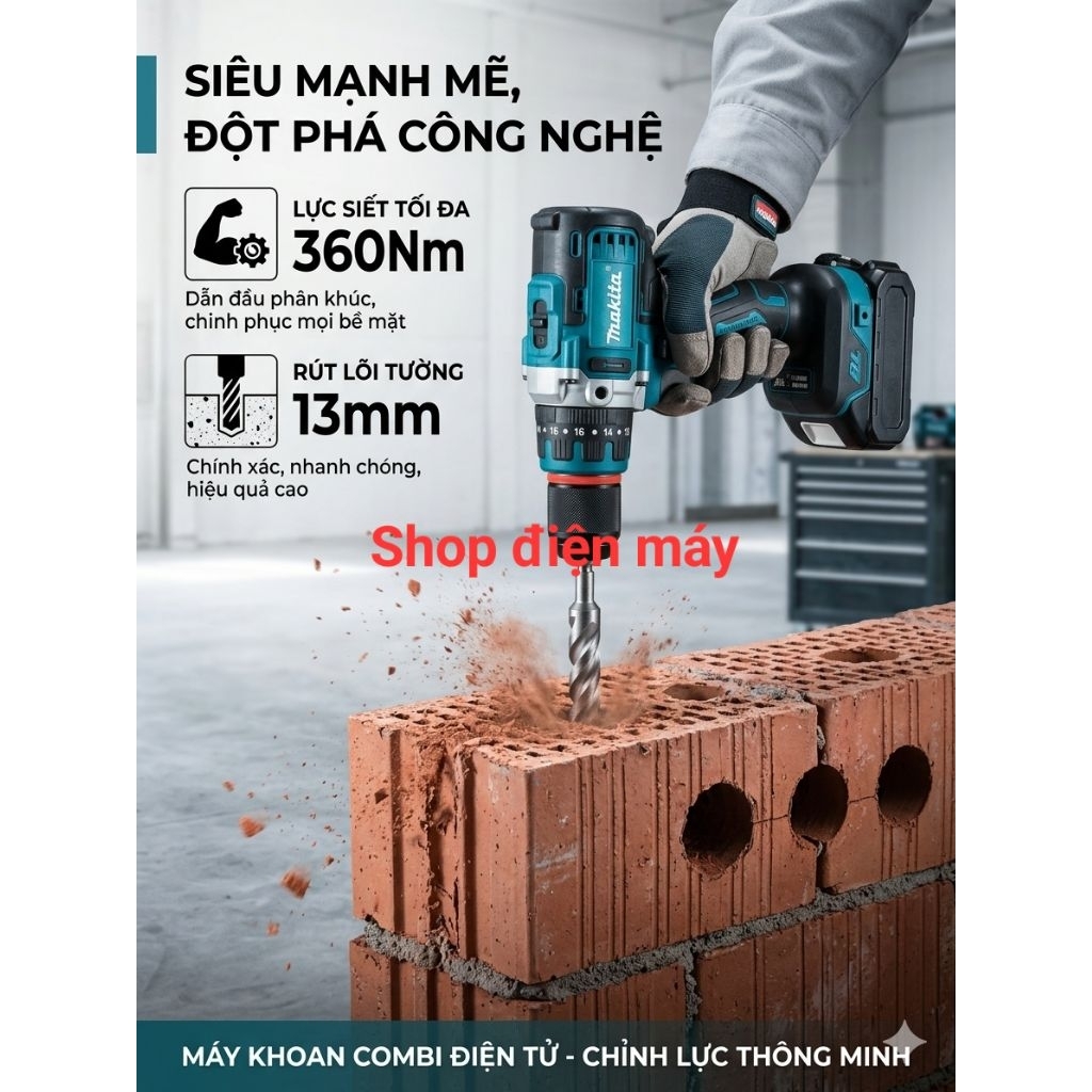 Thân máy khoan tường, rút lõi Makita 13ly ( Chỉ thân máy)