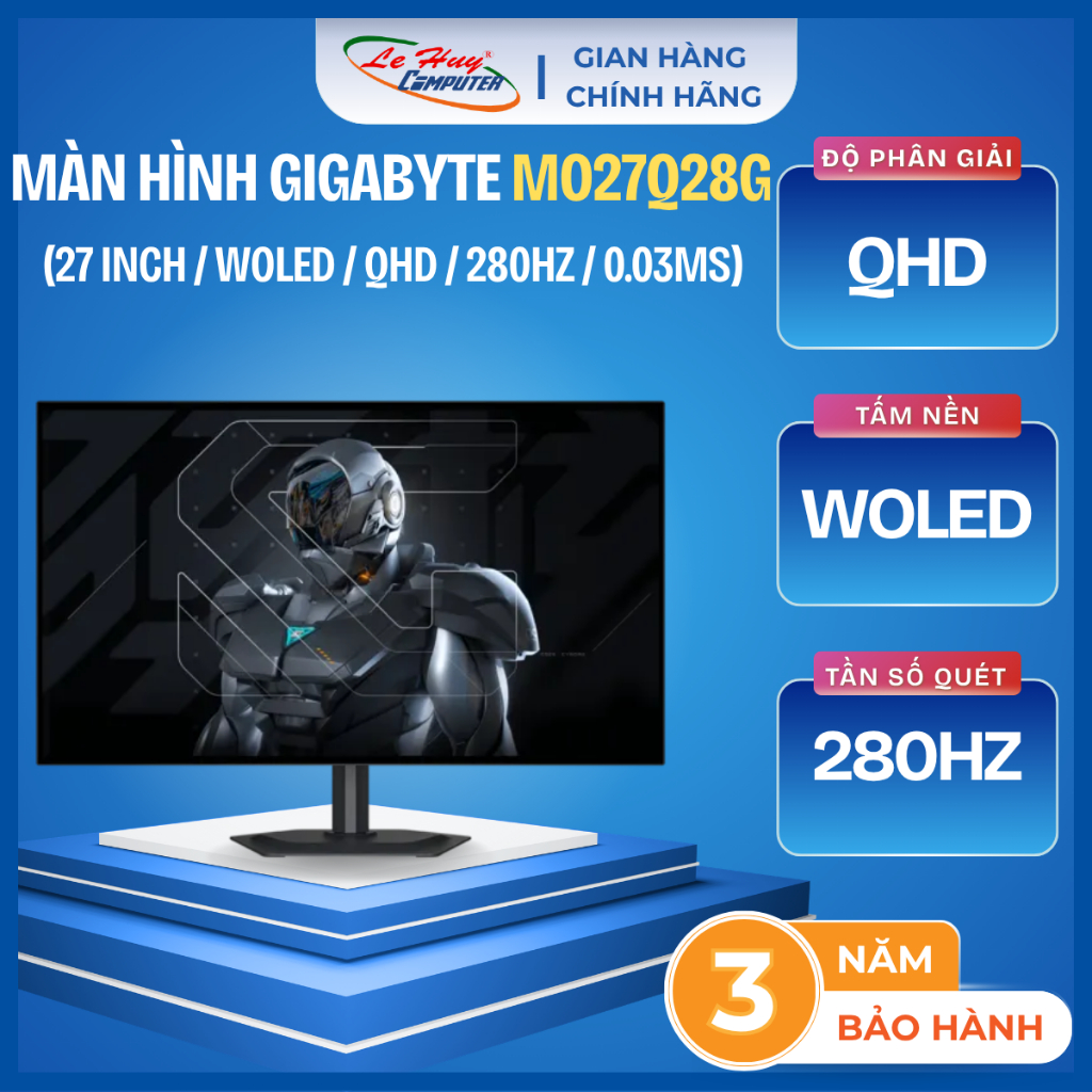 Màn Hình LCD OLED GIGABYTE MO27Q28G (27 inch / WOLED/ QHD/ 280Hz / 0.03ms GTG) - Hàng Chính Hãng