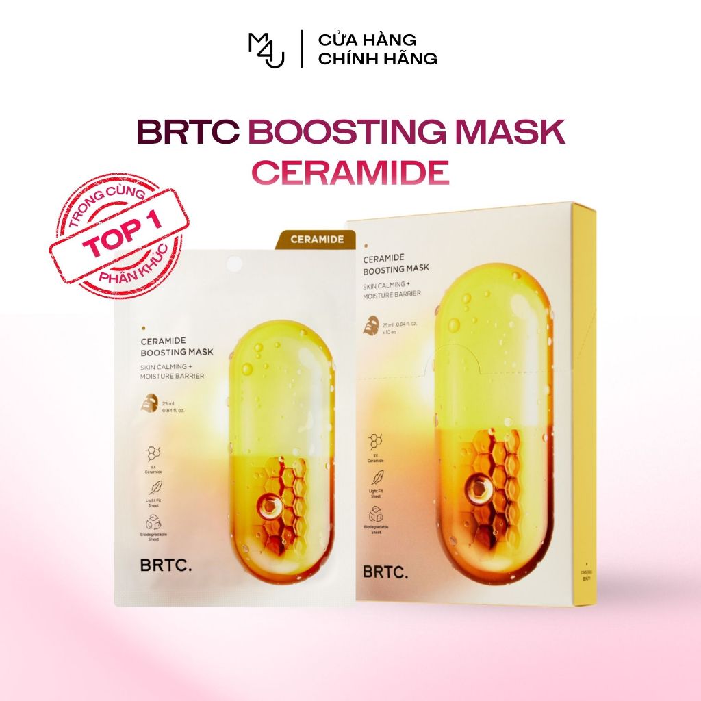 Mặt Nạ Ceramide - BRTC Boosting Mask Ceramide [1 Hộp 10 Miếng]