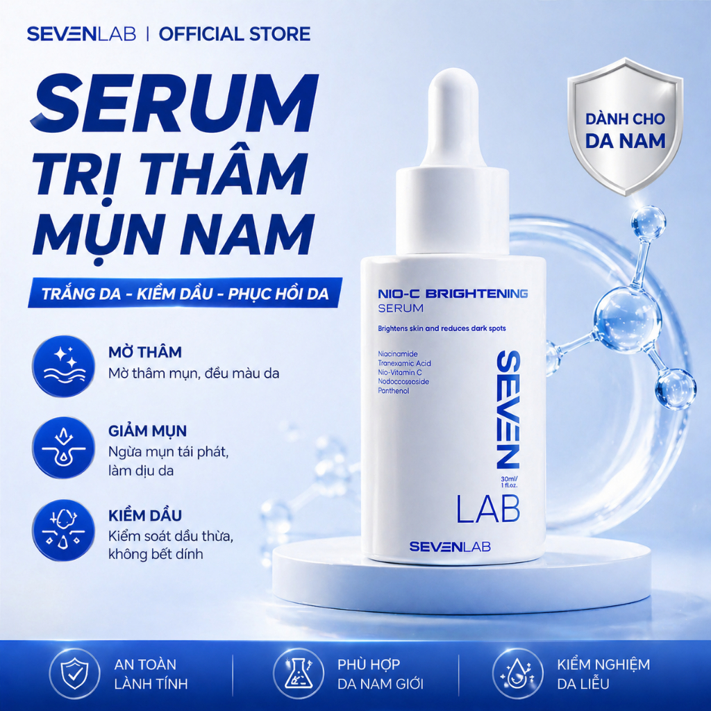 Serum Dưỡng Sáng Da Nam SevenLab NIO-C Brightening Serum Mờ Thâm Kiểm Soát Dầu 30ml
