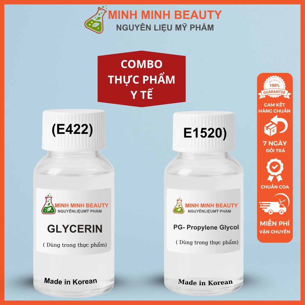 Combo PG VG (𝐏𝐫𝐨𝐩𝐲𝐥𝐞𝐧𝐞 𝐆𝐥𝐲𝐜𝐨𝐥 & 𝐆𝐥𝐲𝐜𝐞𝐫𝐢𝐧) – Chuẩn Food Grade, Dùng Cho Thực Phẩm, Mỹ Phẩm & Dược