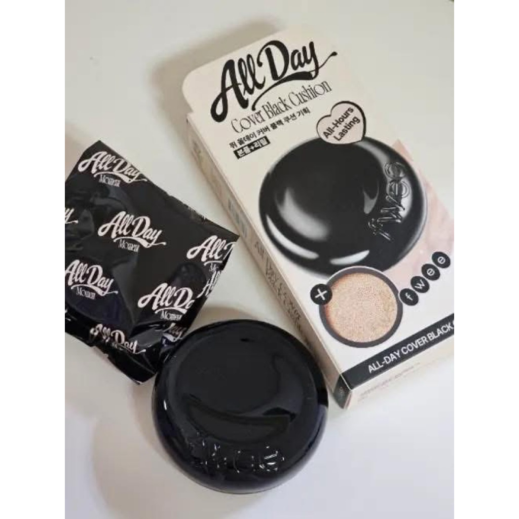 [Bill Oliveyoung] Set FWEE CUSHION BLACK ALL DAY   + lõi refill thay thế