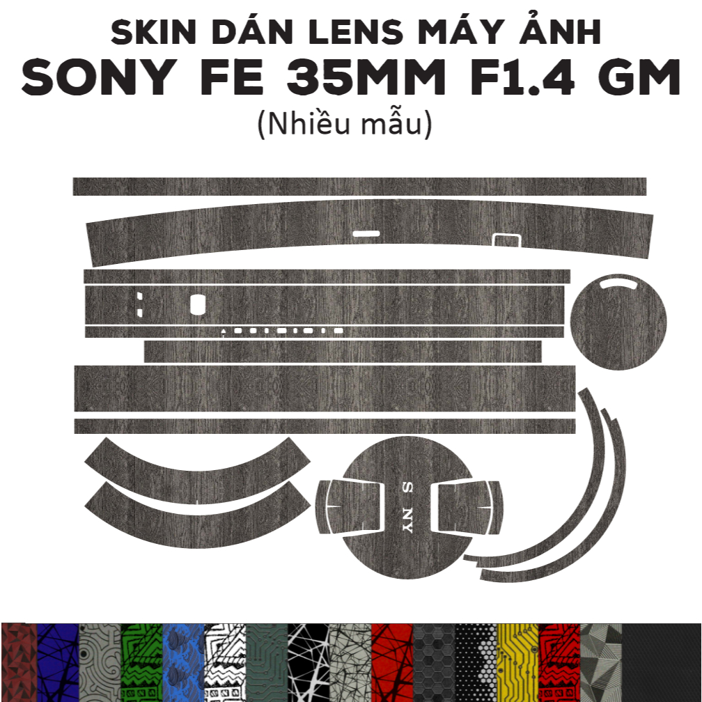 Skin dán Lens Sony FE 35mm F1.4 GM (Nhiều mẫu) | Decal Film 3M dán bảo vệ ống kính máy ảnh 35 mm