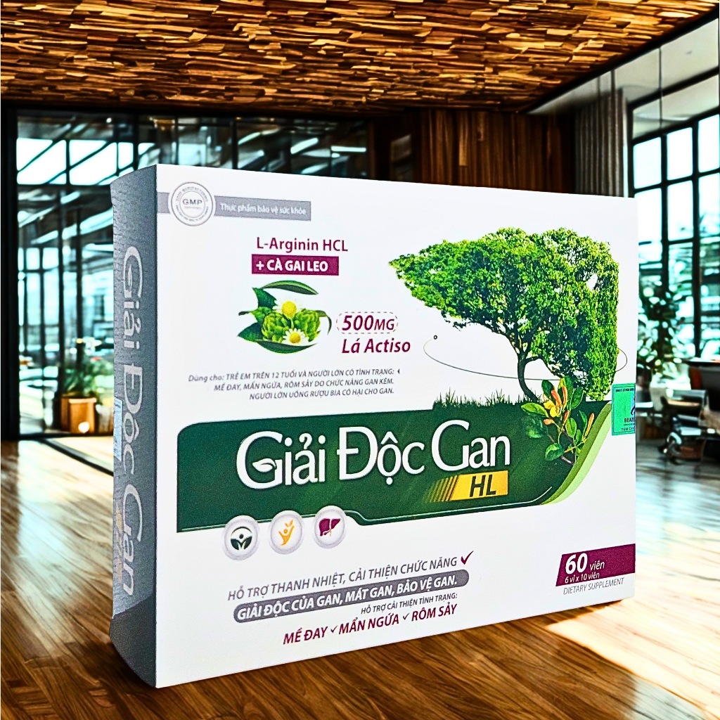 Viên Uống Giải Độc Gan HL - Cà Gai Leo & Atiso, Mát Gan, Giúp Giảm Nóng Trong - Hộp 60 Viên