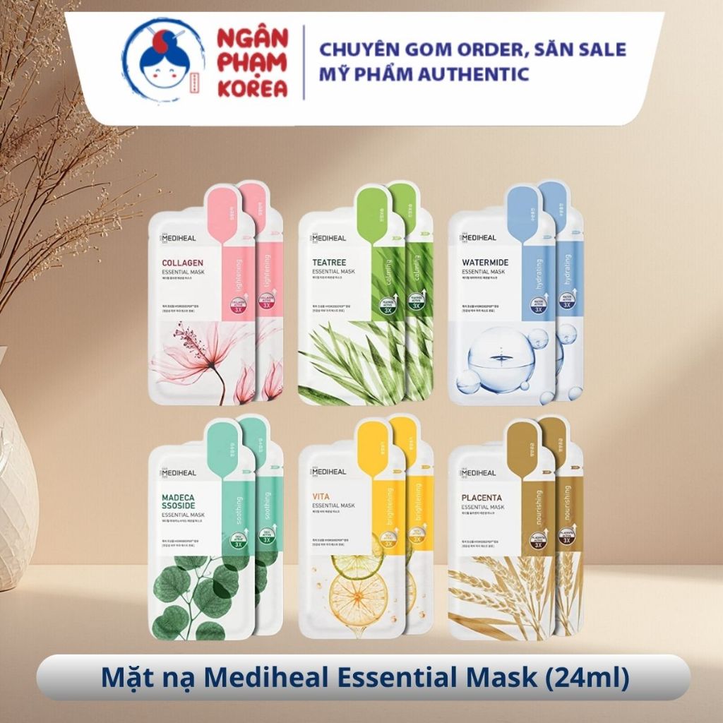 Mặt nạ Mediheal Essential Mask (24ml) Cấp Ẩm, Phục Hồi Da, Ngân Phạm Korea