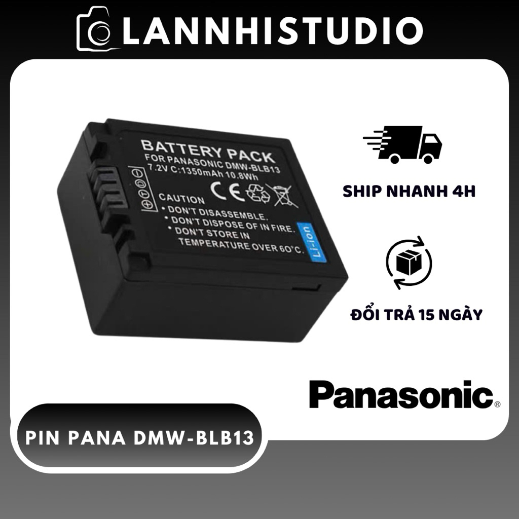 Pin Panasonic DMW-BLB13 Cho Máy Ảnh Panasonic Lumix DMC-G1, G2, G10, GF1, GH1 - Pin Li-ion 1350mAh C