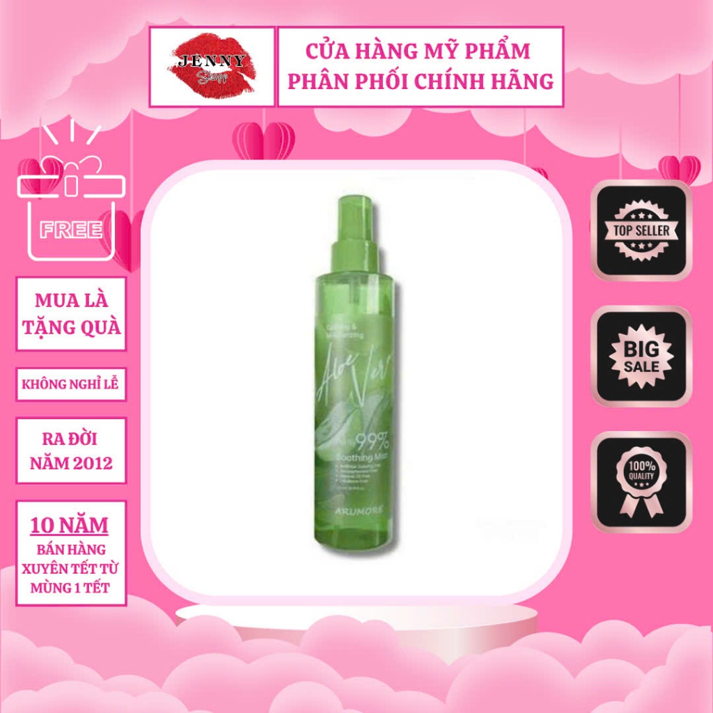 Xịt Khoáng Aspasia Moist Up Face Mist 150ml, Xịt Khoáng Lô Hội Arumore 200ml