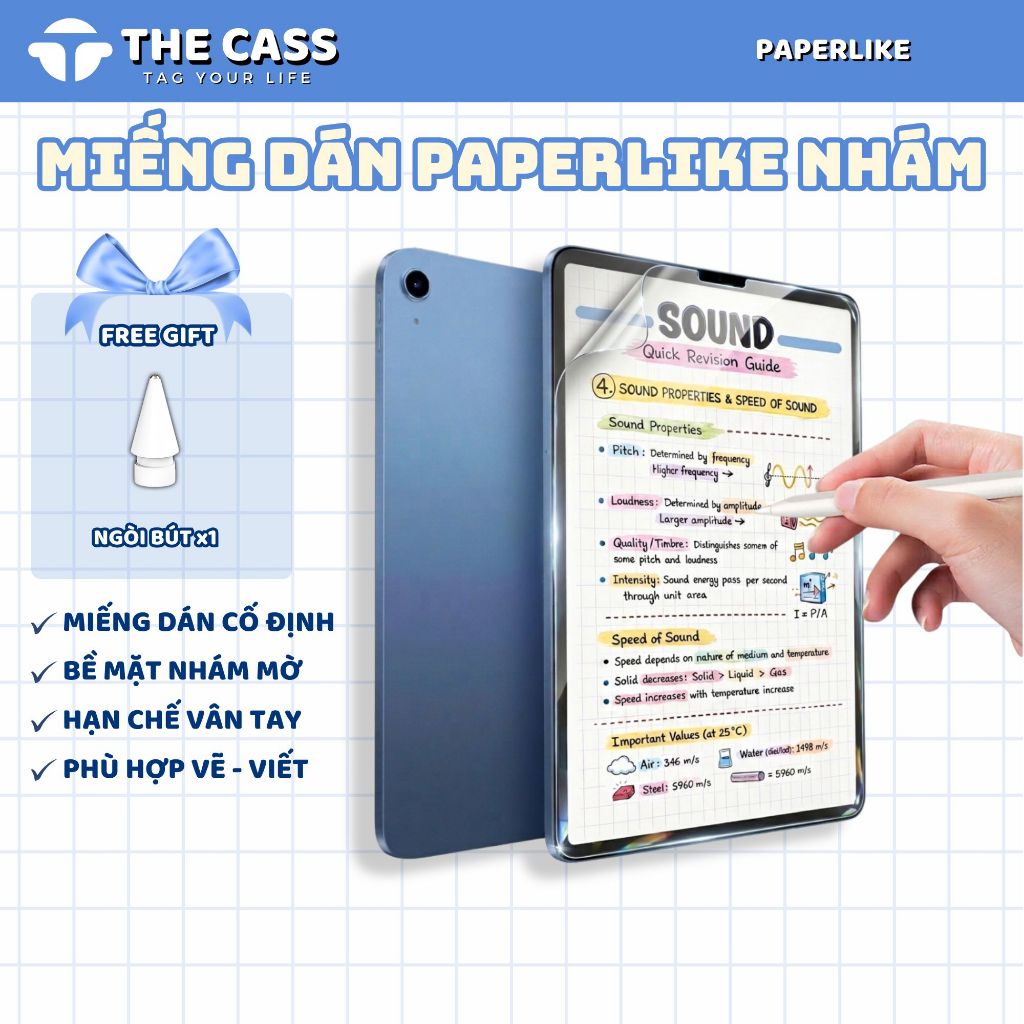 [ TẶNG NGÒI BÚT ] Miếng Dán Paperlike Dành Cho iPad Air 6/7/8 M4 2026, Gen 11, Pro 11 2025