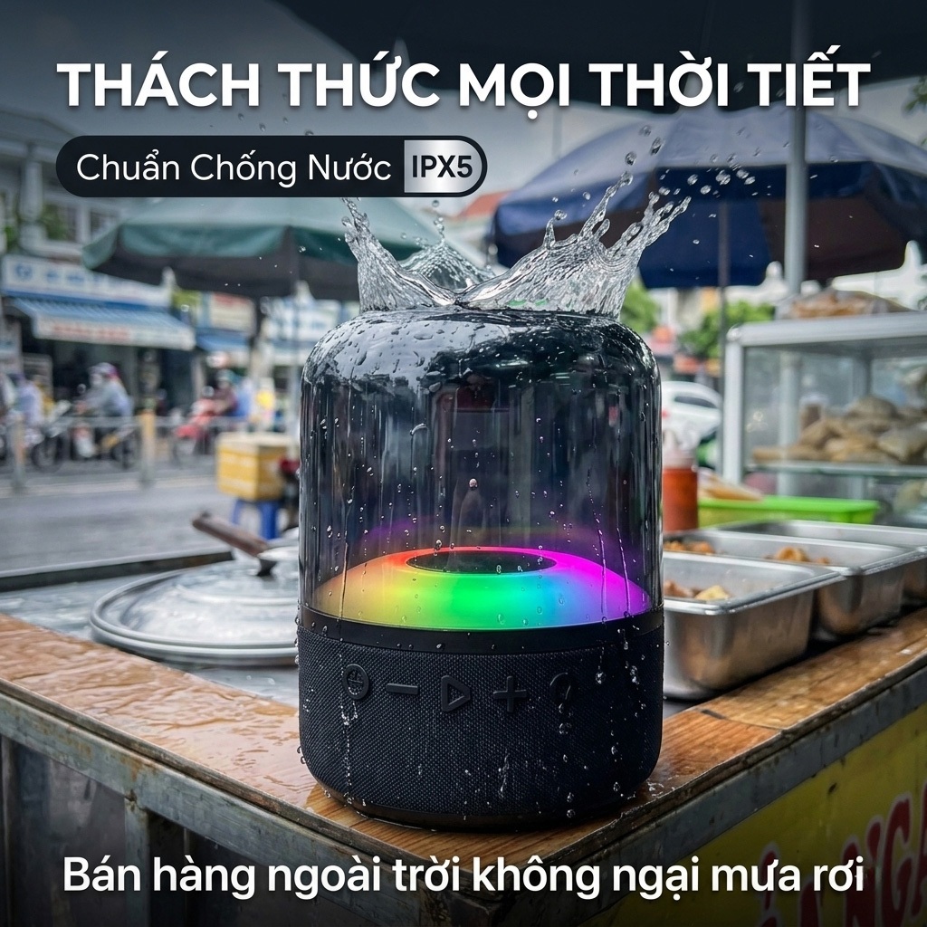 Loa Bán Hàng Rao 15W LG6 - Loa Thẻ Nhớ Phát Quảng Cáo - Pin 2400mAh Chống Nước - Loa Bluetooth Mini 