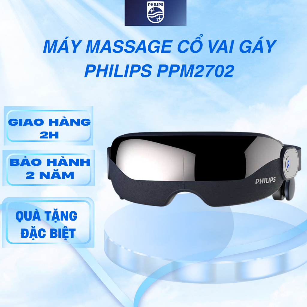 Máy Massage Mắt PHILIPS PPM2702 - Massage Túi Khí Thư Giãn - Kết Nối Bluetooth Nghe Nhạc