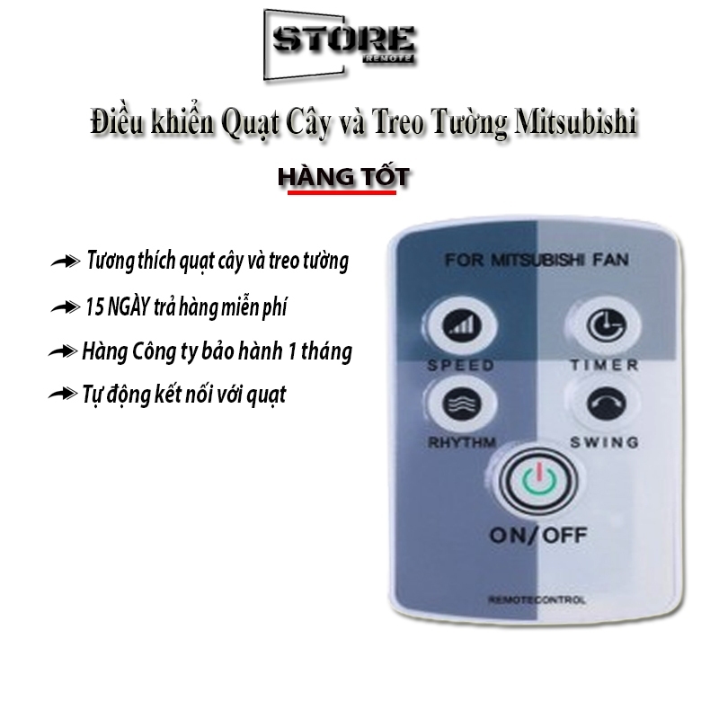 Điều Khiển  Quạt  Mitsubishi Dùng Cho Quạt Cây Và Treo Tường tặng kèm pin chất lượng tốt