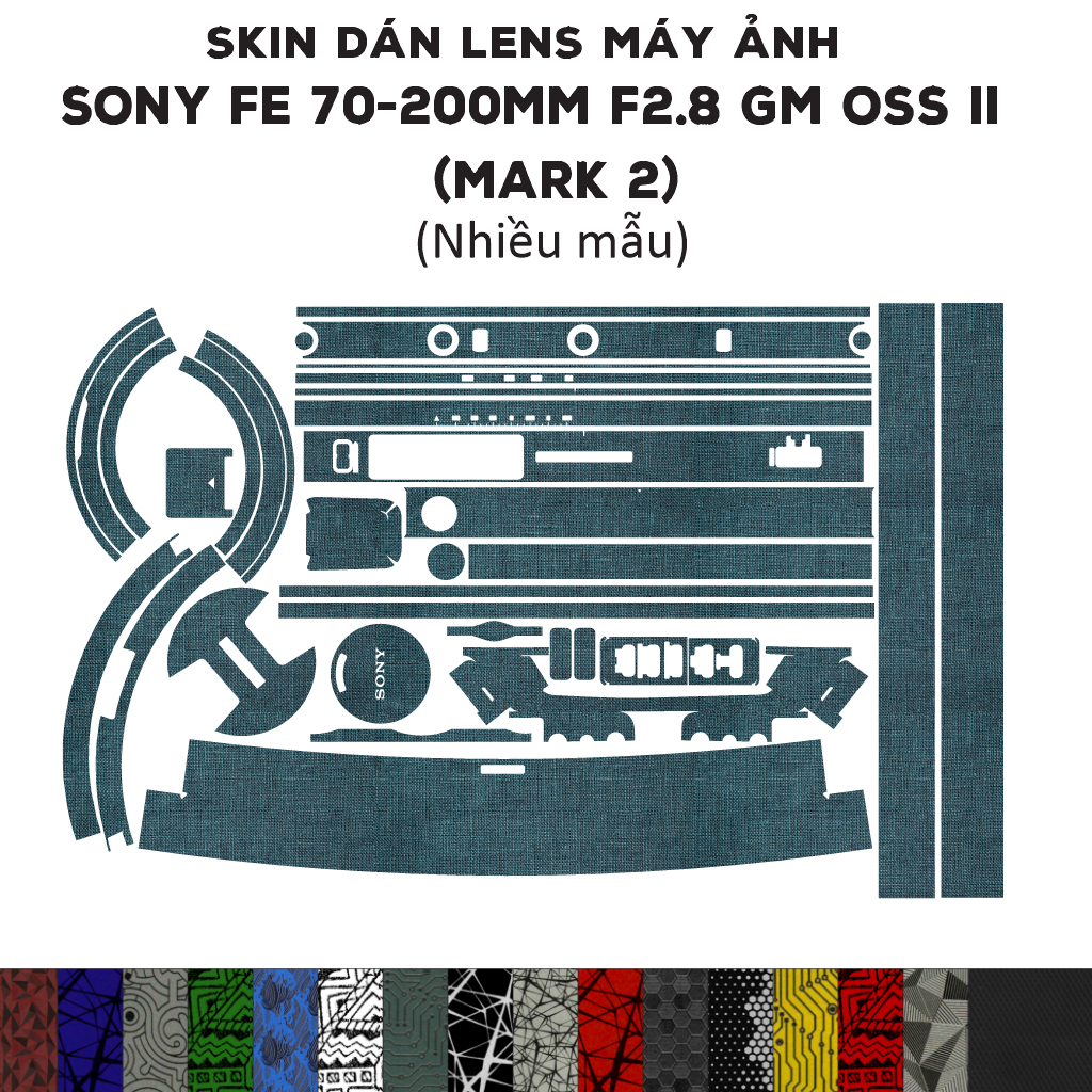 Skin dán Lens Sony FE 70-200mm F2.8 GM OSS II (Mark 2) (Nhiều mẫu) | Decal Film 3M dán bảo vệ ống kí