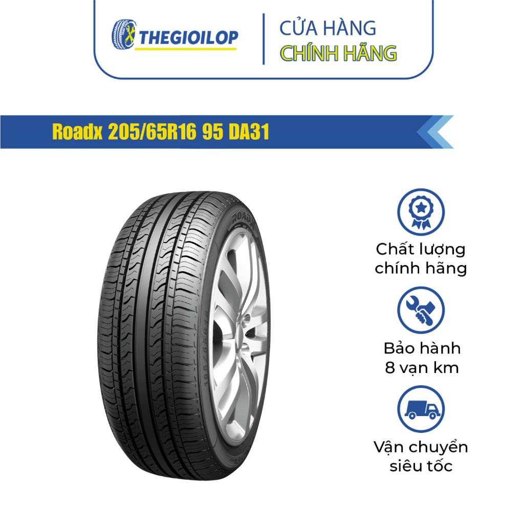Lốp xe ô tô Roadx 205/65R16 95 DA31 - Lắp xe Toyota Innova - Bảo hành 8 vạn km, tiết kiệm nhiên liệu