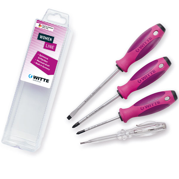 Bộ tua vít WITTE 654005, bút thử điện màu tím cho nữ giới MaxxPro Witte
