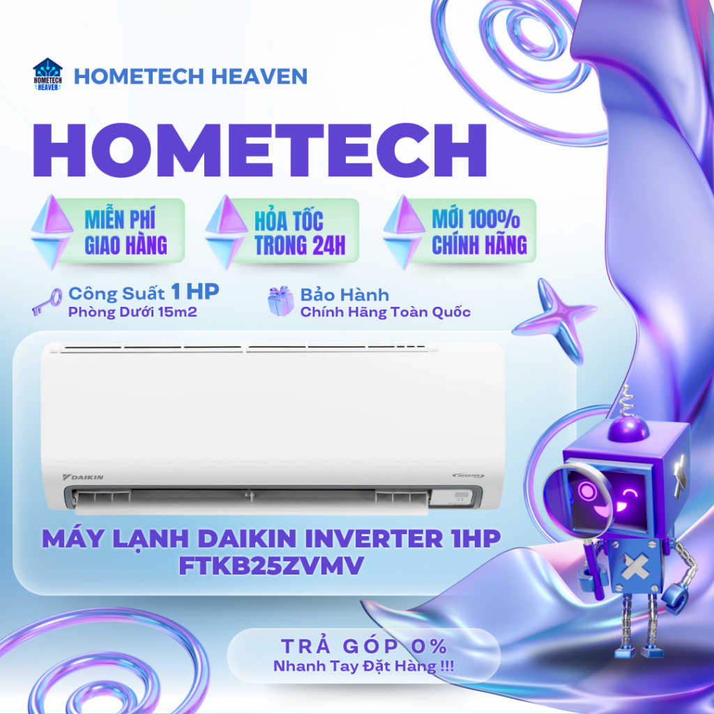 FTKB25ZVMV [GIAO LẮP HCM] Máy lạnh Daikin Inverter 1HP FTKB25ZVMV - CHÍNH HÃNG