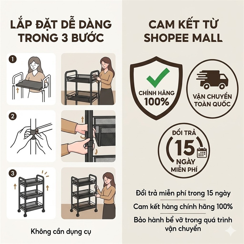 BMZAR Xe đẩy Spa 3 4 5 tầng Lưới sắt 100% đa năng Có bánh xe | BigBuy360 - bigbuy360.vn