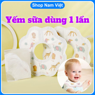 Yếm sữa dùng 1 lần tiện lợi, siêu thấm hút, xoay 360 độ, chống nôn trớ cho trẻ sơ sinh