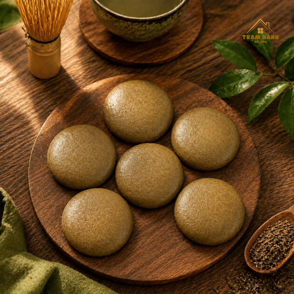 Bánh Protein Hojicha Latte – Nhẹ Vị Trà Rang, Mềm Thơm, Ít Ngọt