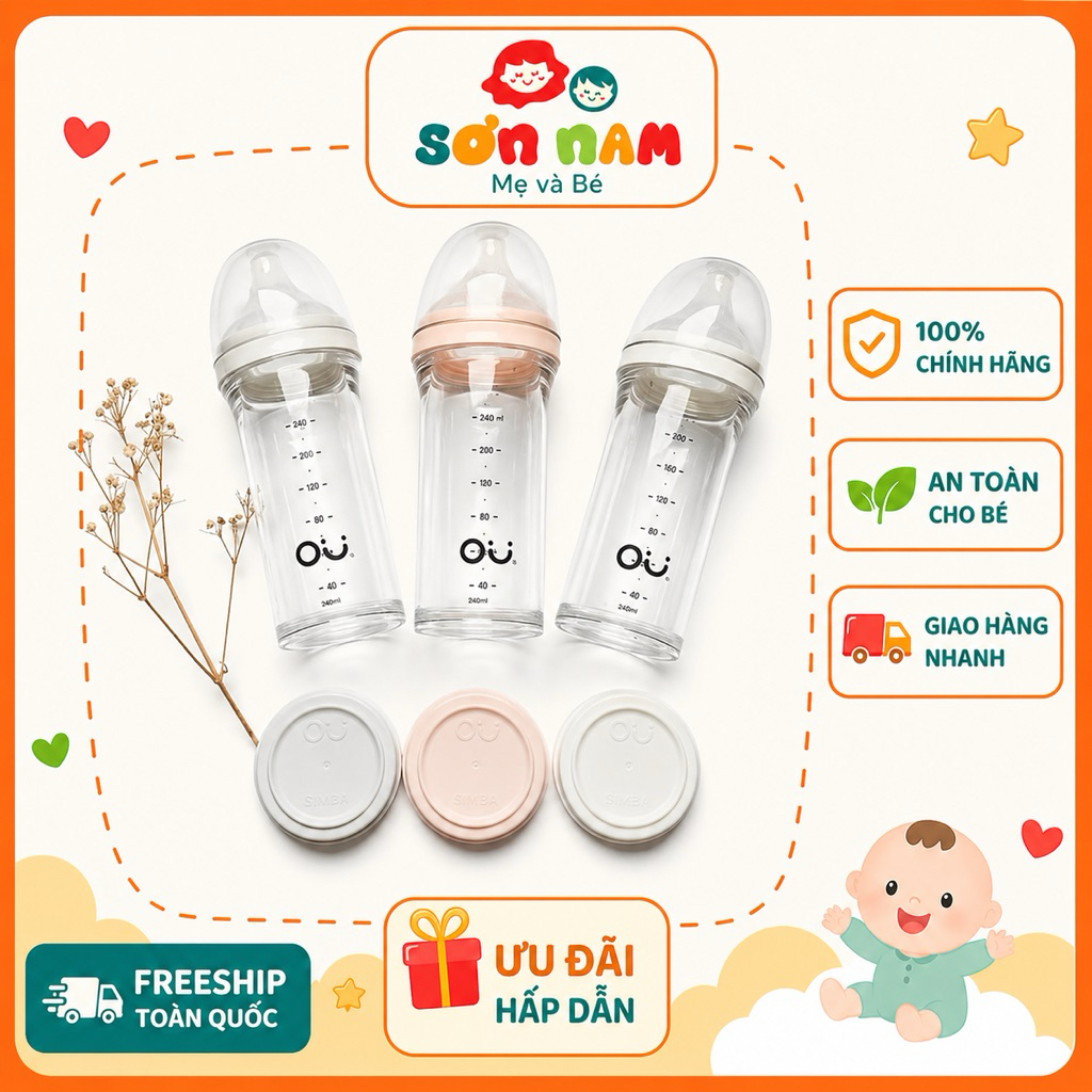 Bình Sữa OU:WISH Hàn Cao Cấp 140ml