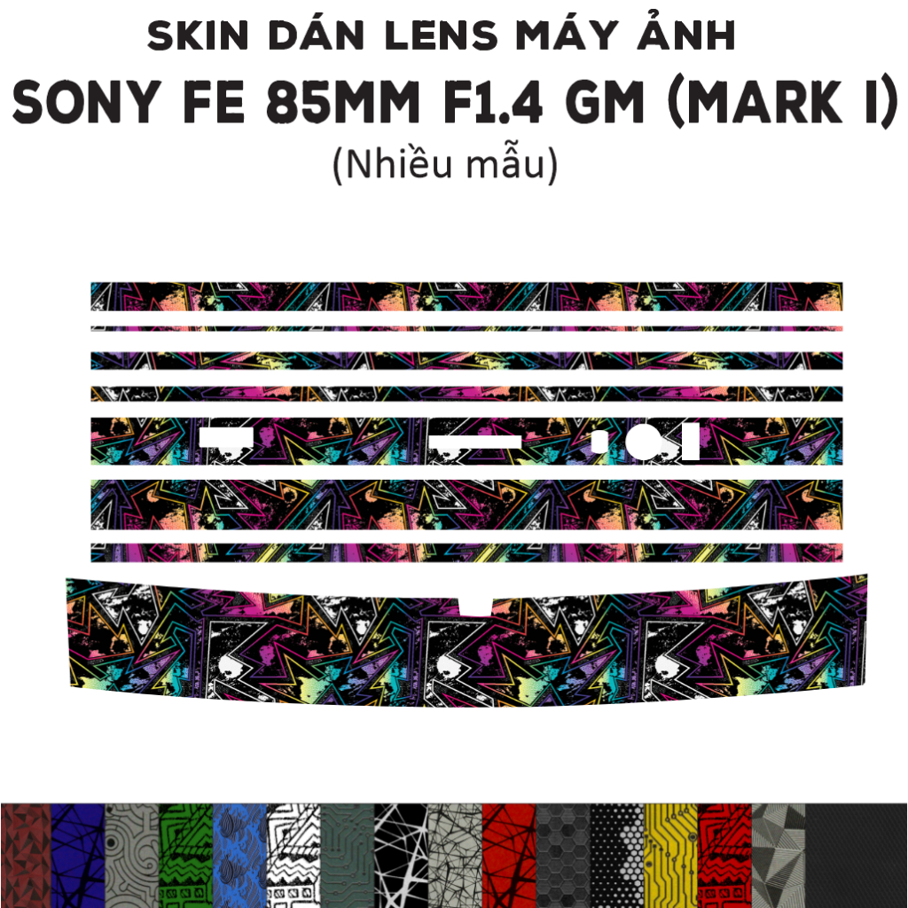 Skin dán Lens Sony FE 85mm F1.4 GM (Mark I)  (Nhiều mẫu) | Decal Film 3M dán bảo vệ ống kính máy ảnh