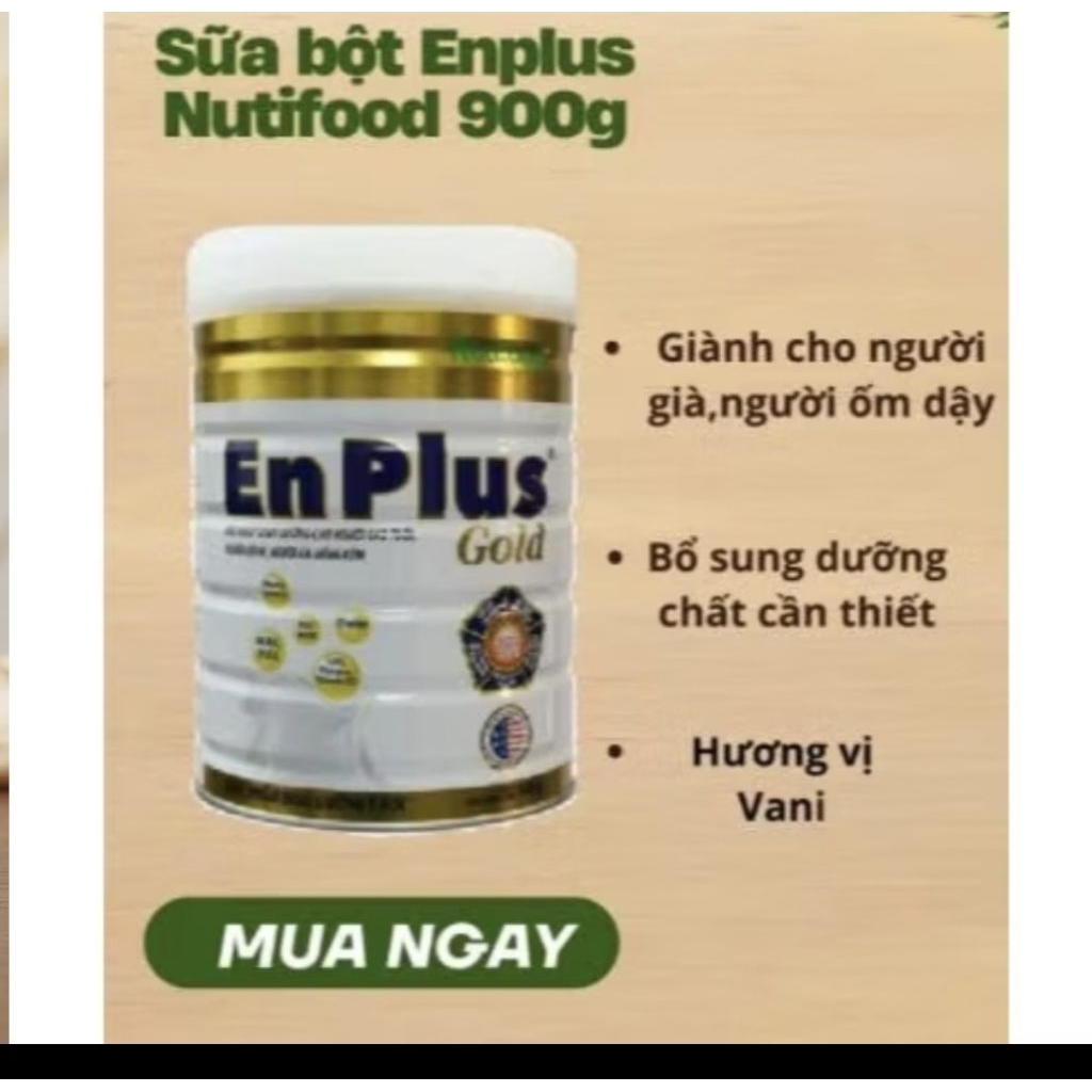Sữa Bột Enplus gold 900g  2 lon tặng bịch tã người già
