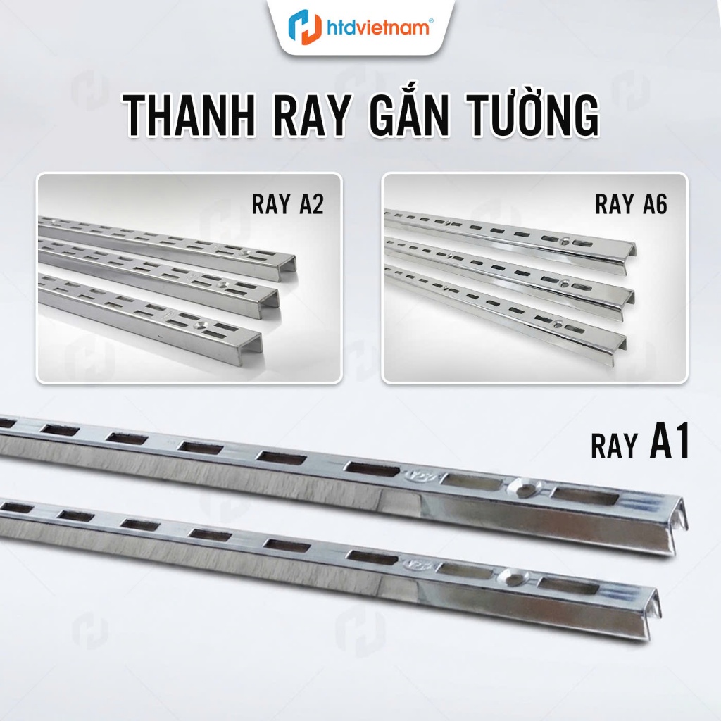 ( Hàng nhập YON )Thanh Ray Gắn Tường kết hợp Tay Đỡ, Kệ Treo Đồ, Chuyên Dụng Cho Kệ Shop & Siêu Thị