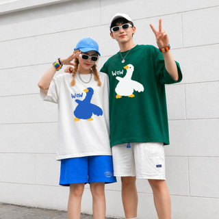 Áo thun cặp đôi nam nữ in hình Vịt WOW dáng oversized rộng Local brand WETEE - WU1252
