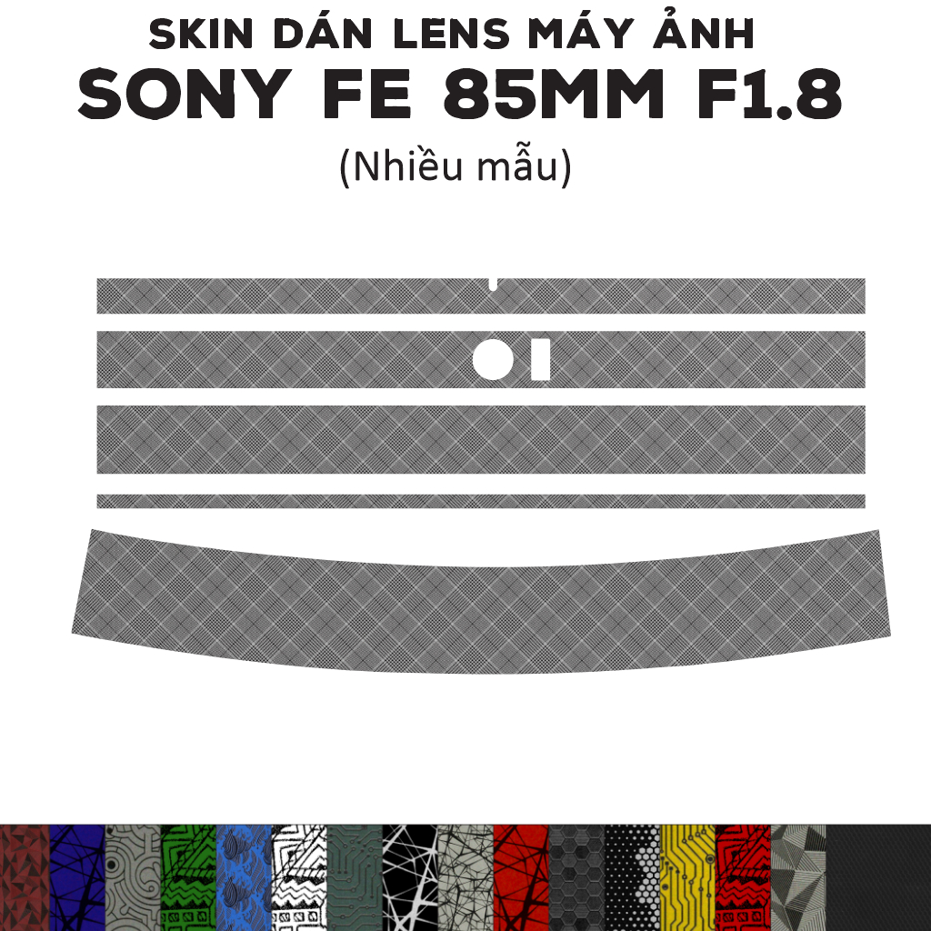 Skin dán Lens Sony FE 85mm F1.8 (Nhiều mẫu) | Decal Film 3M dán bảo vệ ống kính máy ảnh Sony 85 mm