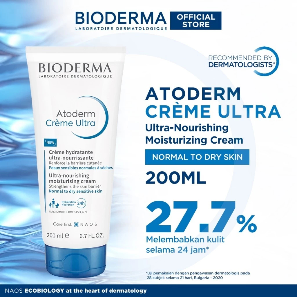 sữa dưỡng thể Bioderma Atoderm Creme Ultra 200 ml - Face / Body Moisturizer untuk Kulit Normal / Ker
