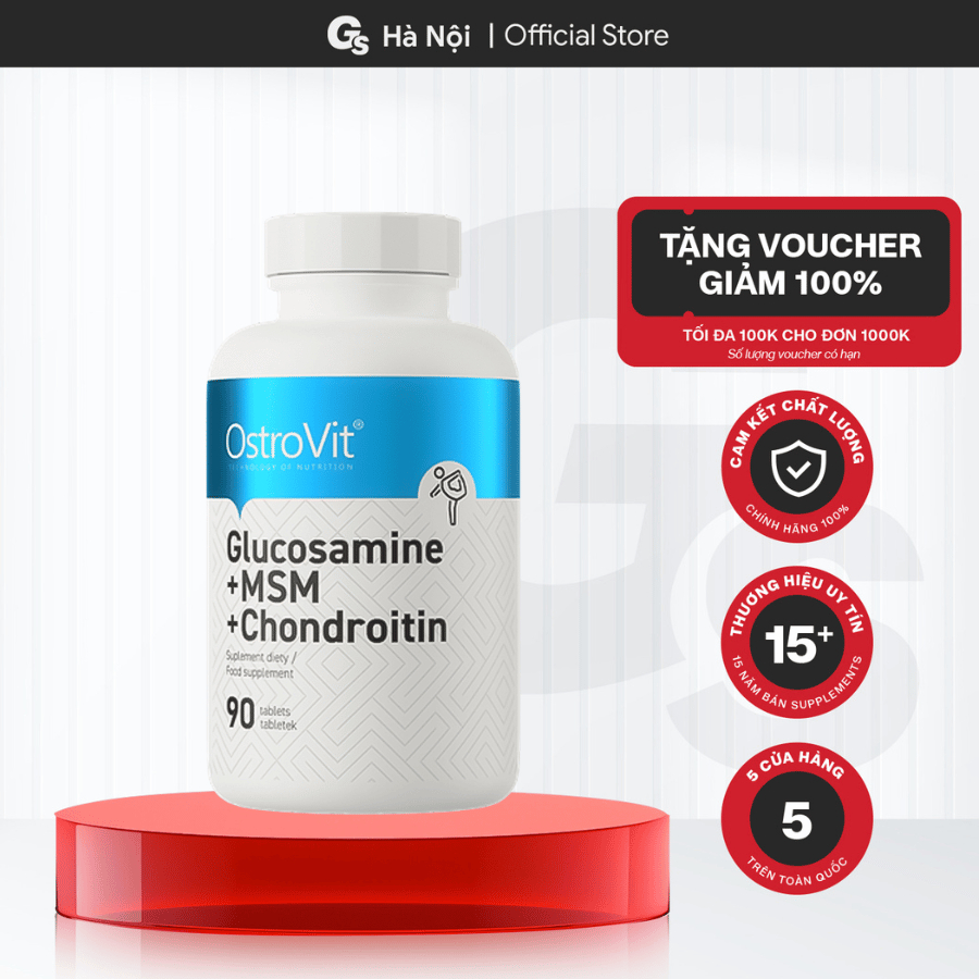 Viên uống Ostrovit Glucosamin + MSM + Chondrotin, (90 Tablets) nhập khẩu Ba Lan - Gymstore