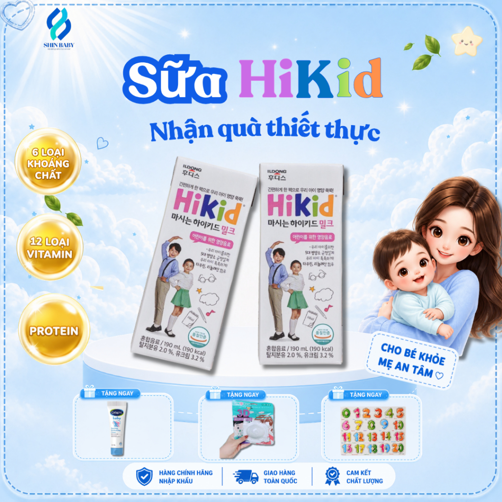 Sữa Hikid 190ml Dạng Nước Bổ Sung Canxi DHA Vitamin Cho Bé