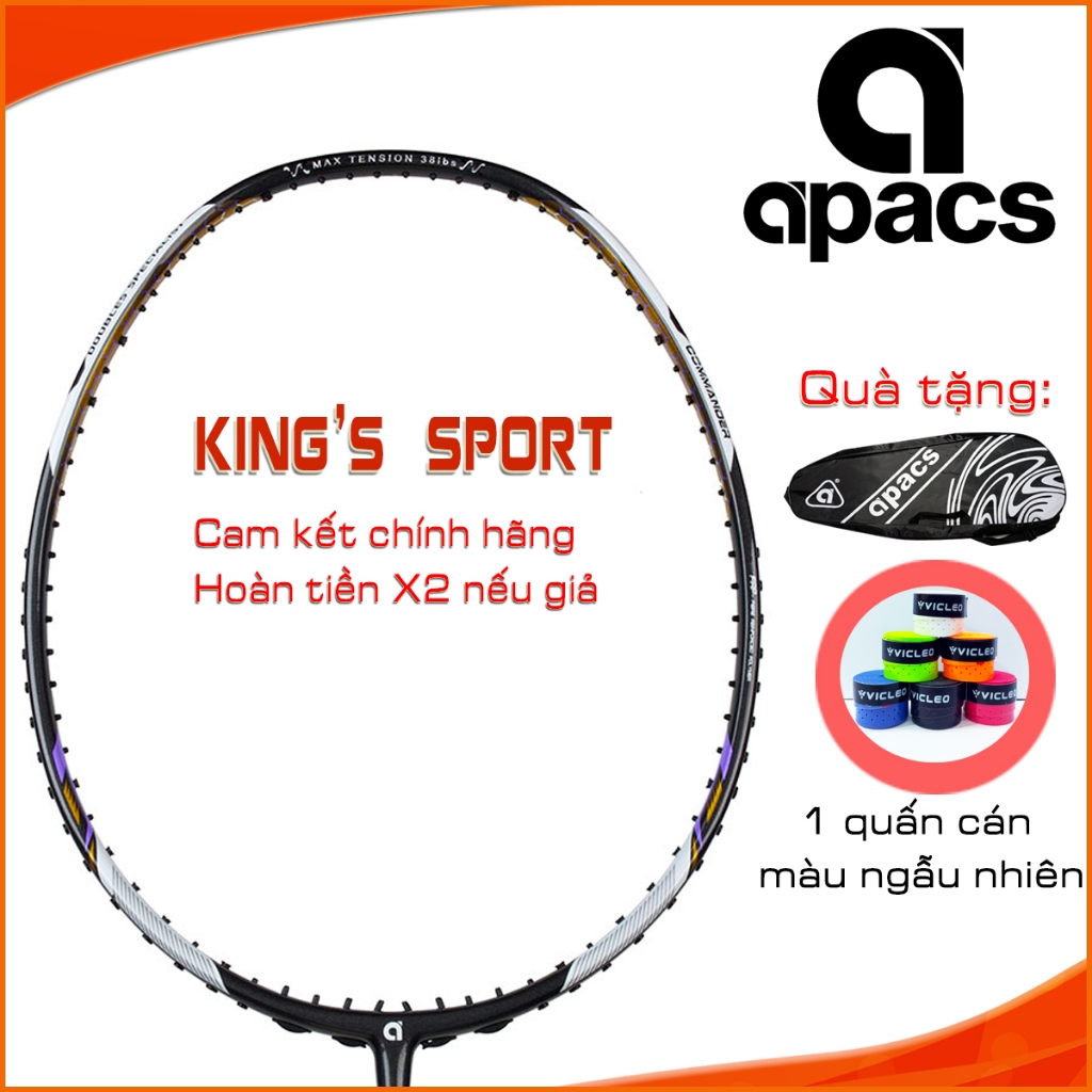 Vợt Cầu Lông Apacs Pro Commander Chính Hãng – 4U Nặng Đầu | Smash Mạnh, Phản Tạt Nhanh, Max 38Lbs (k