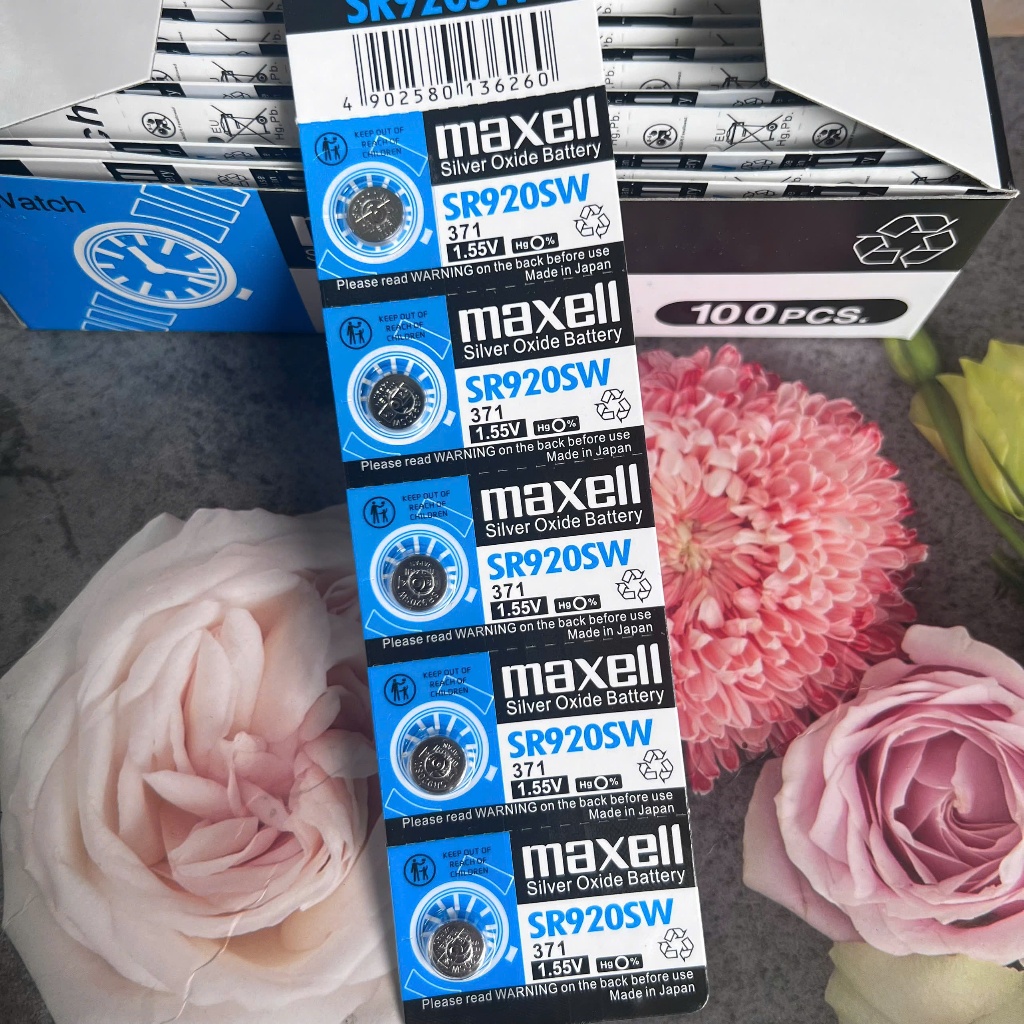Vỉ 5 Viên Pin SR920SW-371 Maxell - Pin 920 SR920 - 371 thay pin đồng hồ, điều khiển