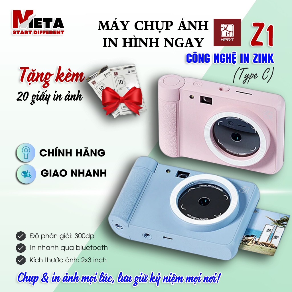 Máy Chụp Ảnh In Hình Ngay HPRT Z1 - 300 DPI - In Ảnh Nhanh Từ Điện Thoại Qua KN Bluetooth - Hỏa Tốc 