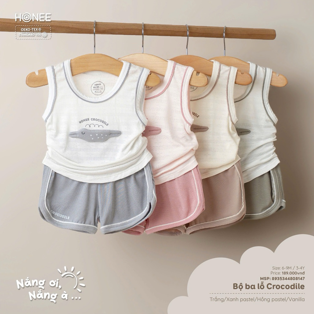 [ Hrnee chính hãng ] Bộ ba lỗ Honee cho bé