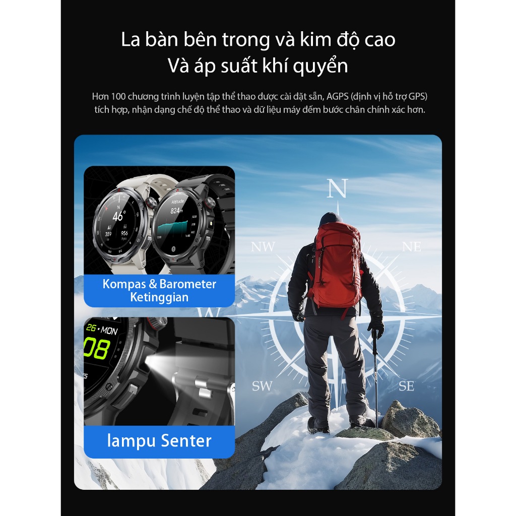 [Bán Chạy] Aolon Tetra R4 Đồng hồ thông minh xịn | GPS | AMOLED | Strava | Theo dõi sức khỏe | Chống nước 1ATM | BigBuy360 - bigbuy360.vn
