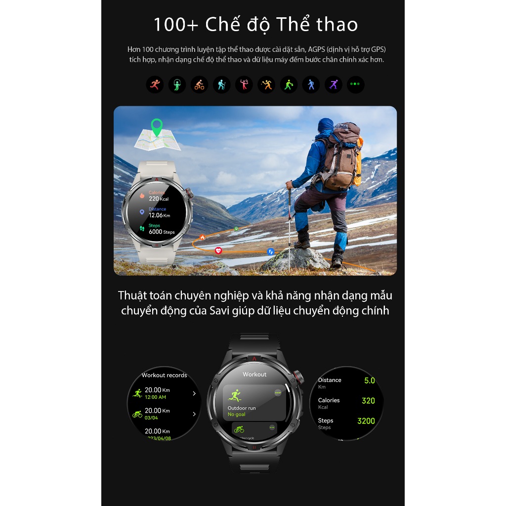 [Bán Chạy] Aolon Tetra R4 Đồng hồ thông minh xịn | GPS | AMOLED | Strava | Theo dõi sức khỏe | Chống nước 1ATM | BigBuy360 - bigbuy360.vn