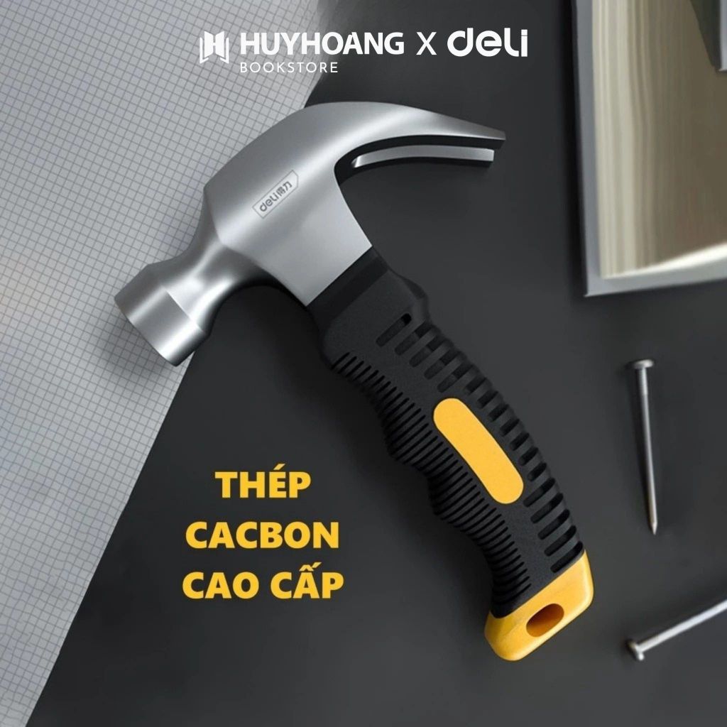 Búa Lùn Nguyên Khối Deli Chính Hãng - Đóng Đinh, Nhổ Đinh Dễ Dàng, Tiện Dụng - Nhỏ Gọn, Tools
