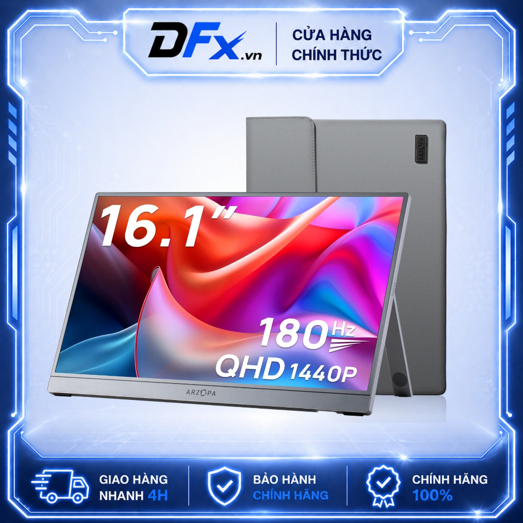 Màn Hình Di Động ARZOPA Z3FC 16.1" 2.5K 180Hz IPS | 107% sRGB | USB-C Mini HDMI | Chính Hãng | Hỏa Tốc | BigBuy360 - bigbuy360.vn