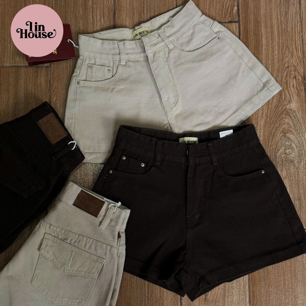 Quần Short Nữ Túi Kiểu Phía Sau – Quần Short Lưng Cao Form Đẹp, Jean/Vải Dày Dễ Phối Đồ
