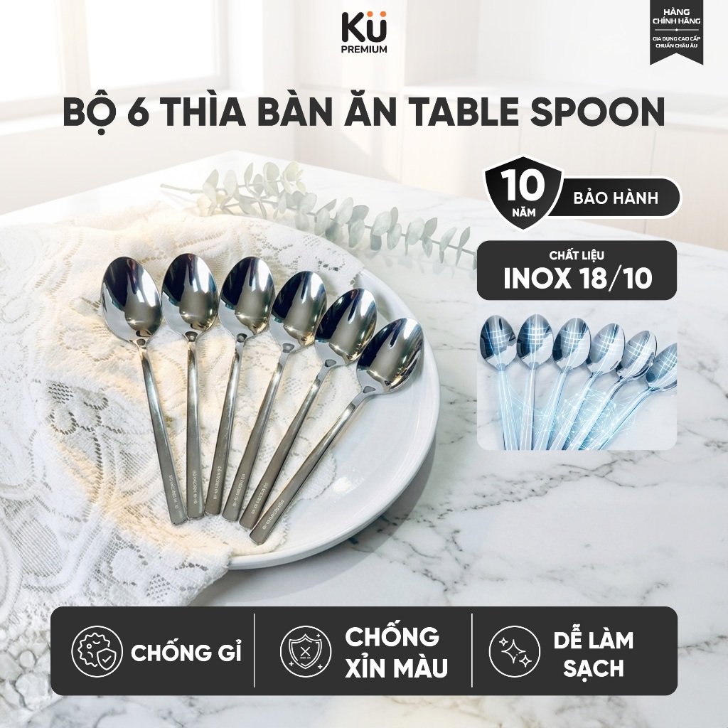 [KOL/KOC]-Bộ 6 thìa bàn ăn Table Spoon KUCHEN SH2246 TBS6