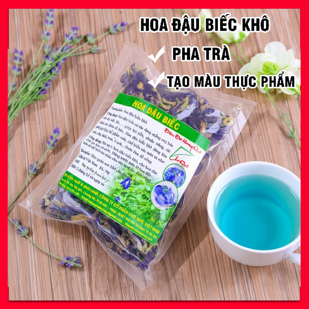Hoa đậu biếc khô 50g pha trà nấu xôi và tạo màu thực phẩm