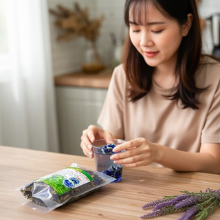 Hoa đậu biếc khô 50g pha trà nấu xôi và tạo màu thực phẩm